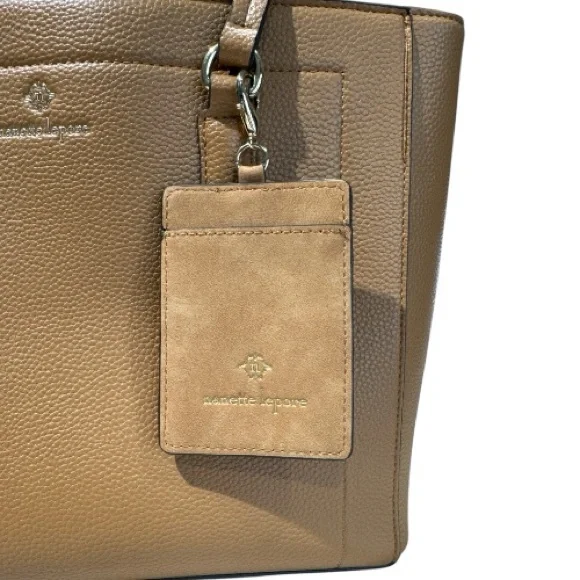 Nanette Lepore Jaelyn Camel Tan Faux Leather Pebble Texture Tote Bag - Picture 4 of 11